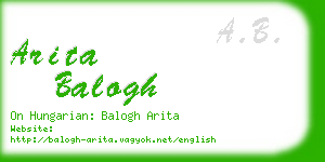 arita balogh business card